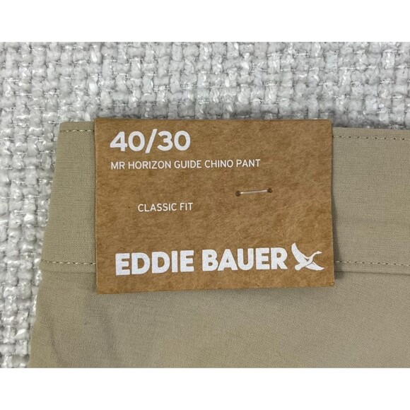 NEW Eddie Bauer Pants Men's 40X30 Horizon Guide Chino Beige Stretch Nylon Hiking - Picture 7 of 13